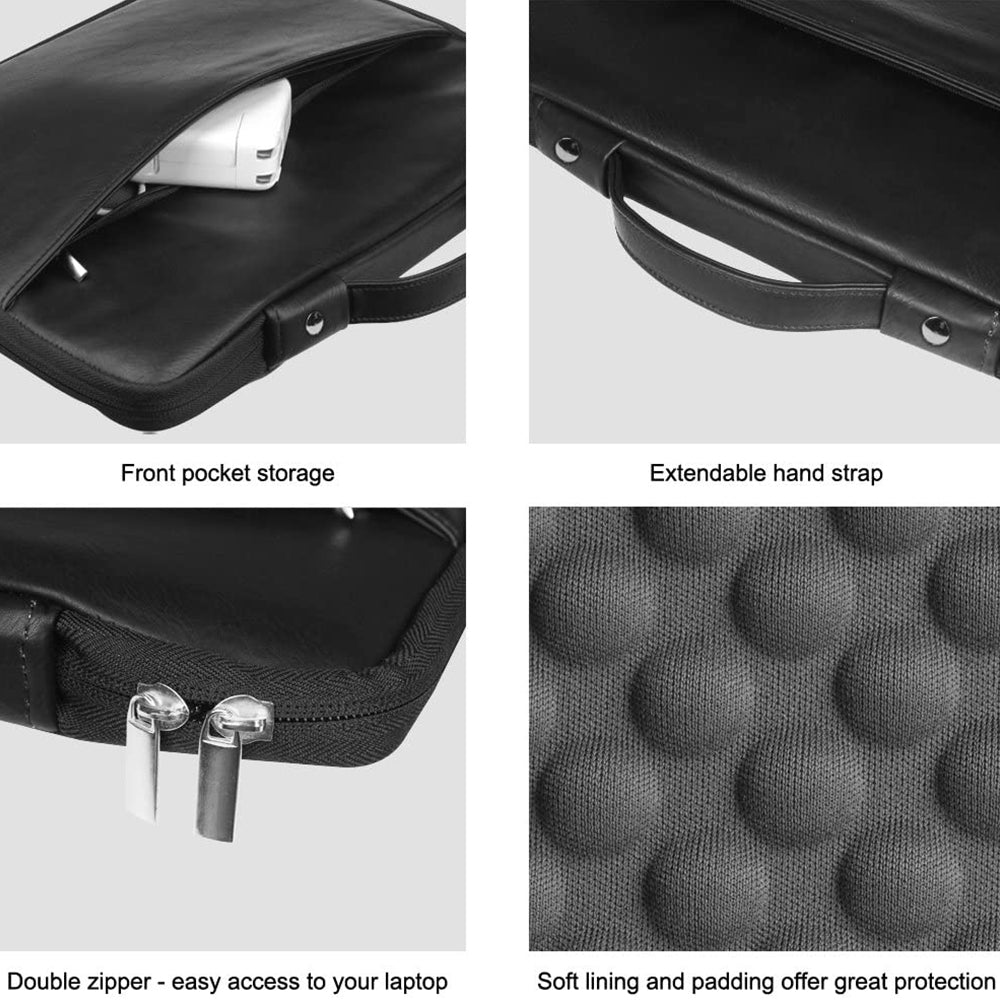 Leather Laptop Sleeve Case, Leather Organizer Laptop Case for 13.5 inc