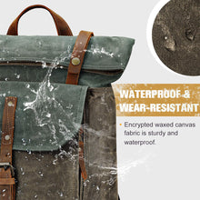 Load image into Gallery viewer, Waxed Canvas Travel Hiking Unisex Rustic Backpack I Fintie
